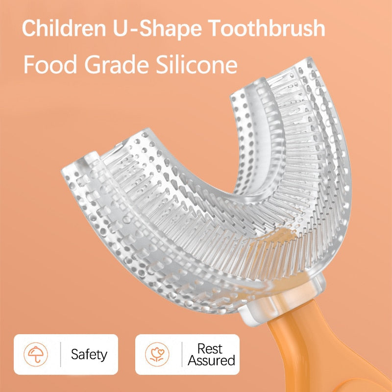 Escova de dentes infantil - em formato de U - Canto da Criança