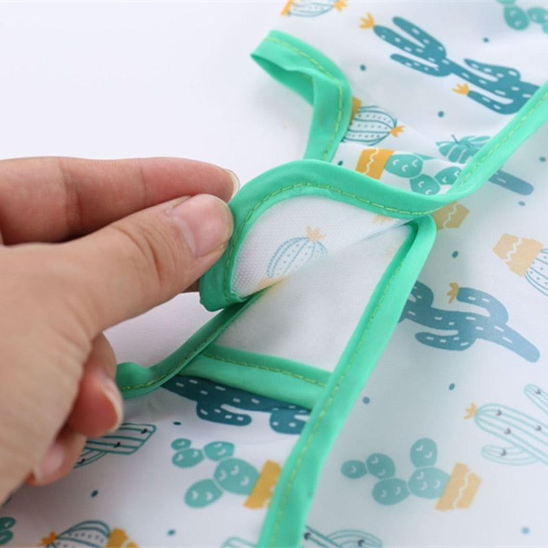 Avental de manga comprida para bebês - à prova - Canto da Criança